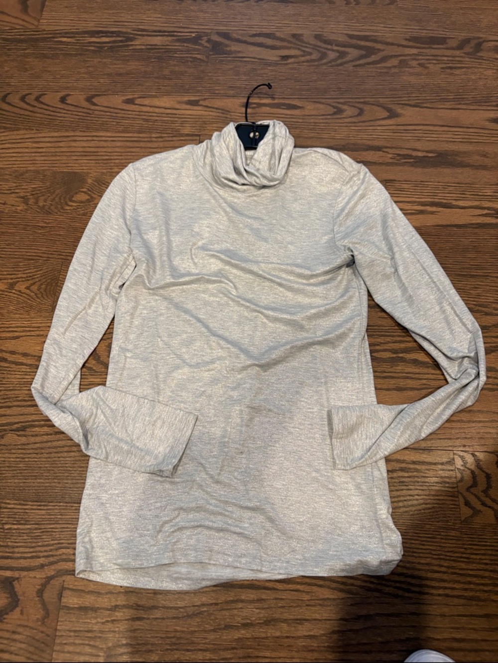 Light Gray Turtleneck Long-Sleeve Top
